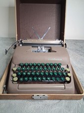 SMITH CORONA Vintage Manual Sterling Typewriter Portable Mustard Hard Side Case  thumbnail