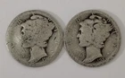 1916 S 1920 P Mercury Dime 90 % Silver US 10 Cents 2 COIN Lot.  Lot #M4