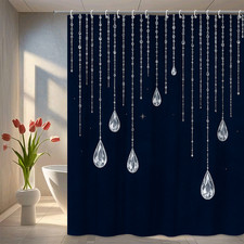 Elegant Crystal Droplet Shower Curtain for Stylish Bathrooms