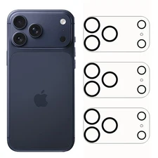 3 Pack For iPhone Air /17 Pro Max/17 Tempered Glass Camera Lens Screen Protector