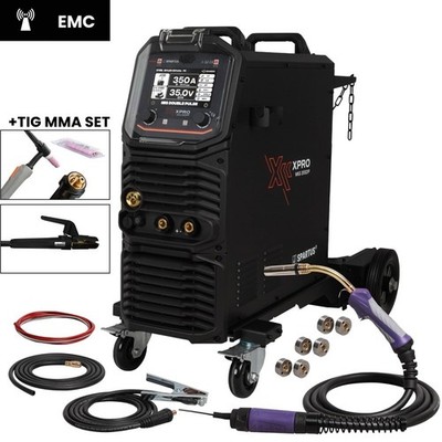 Spartus MIG MAG Schweißgerät 350A 400V Dual Pulse 4in1 Synergic Alu WIG MMA FLUX