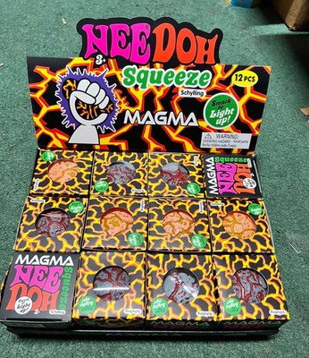 NeeDoh Squeeze Doh Magma Squishy Stress Ball Fidget Toy grey/red