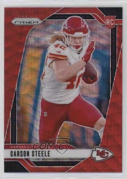 2024 Panini Prizm Rookies Red Wave 12/149 Carson Steele #377 Rookie RC 1in5