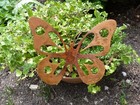 papillon sur pieu 24 x 17 cm acier rouillié