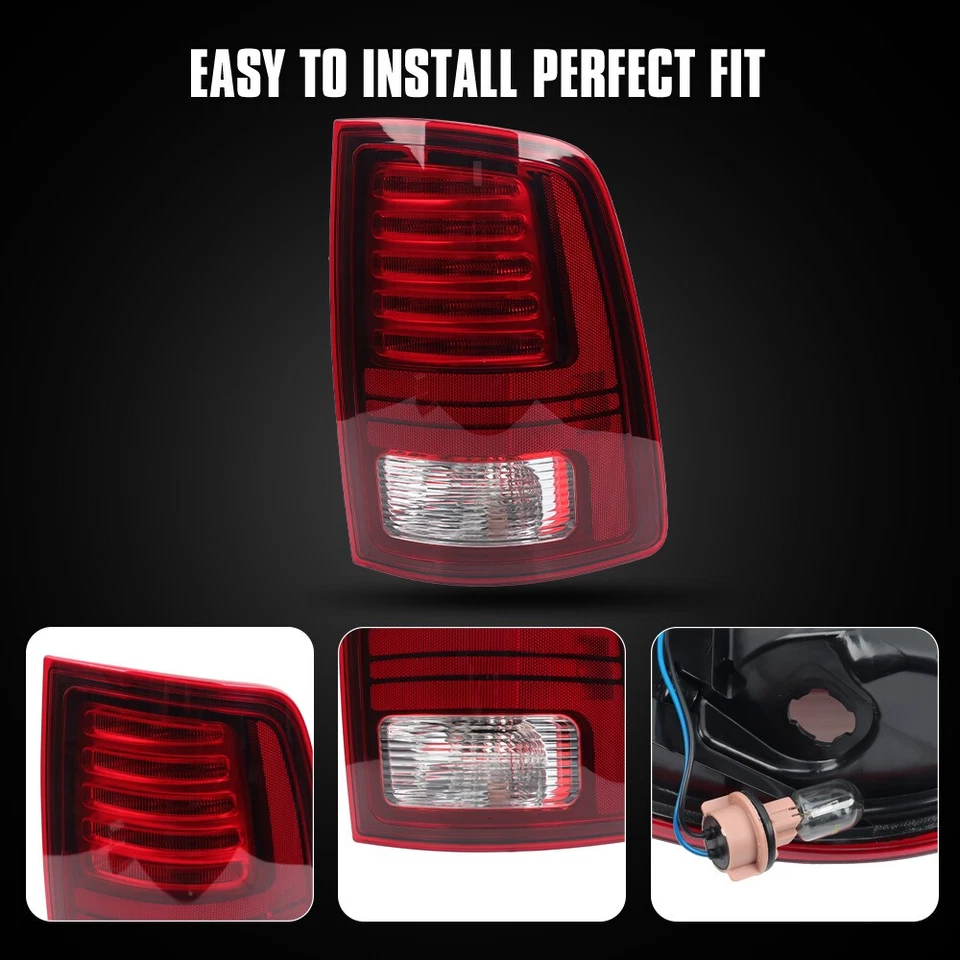 Luz trasera LED para Ram 1500 2500 3500 2013-2018 lámpara de freno trasera conductor y pasajero Foto 3 de 4