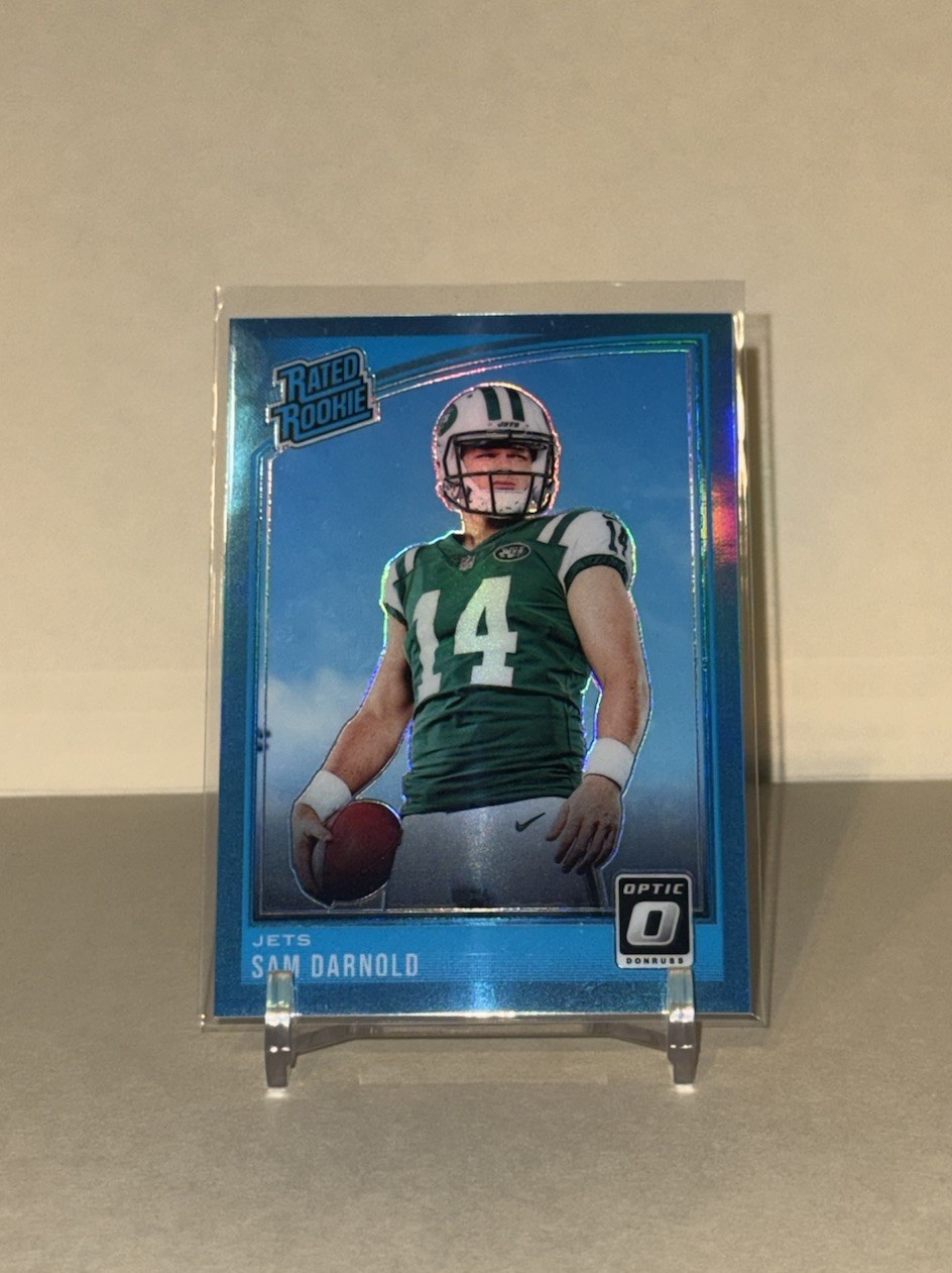 2018 Panini Donruss Optic Aqua Prizm Sam Darnold Rated Rookie #151 /299 Jets