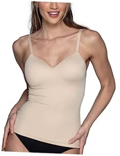  Women's Shaping Cami with Built in Bra, Tummy Control XX-Large Damask Neutral