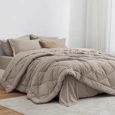 California King Comforter Set Burlwood, 7 Pieces California King Bed in a Bag, A