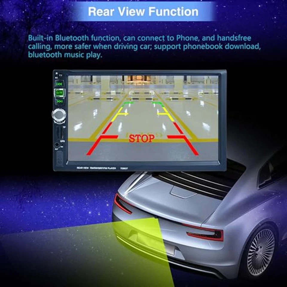 Autoradio 2 Din 7" Bluetooth MP5 Stereo Touchscreen USB SD AUX FM RADIO - NO GPS - Immagine 4 di 4