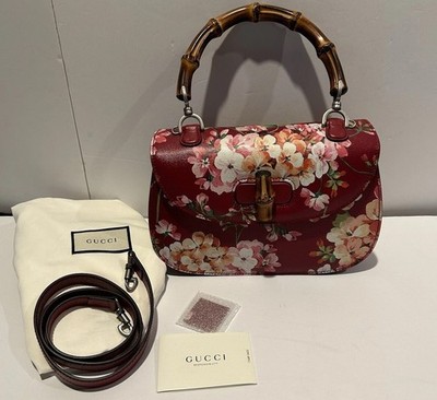 Gucci Blooms Red  Small Bambo Bag W Strap new wo Tags 