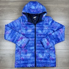 Lands  End ThermoPlume Hooded Full Zip Puffer Jacket Coat Kids Youth XL 14-16 