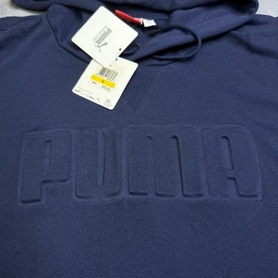 Puma Men’s Seasonal Short Sleeve Hoodie Peacoat Blue Size M New With Tags 568142 - Image 1 of 4
