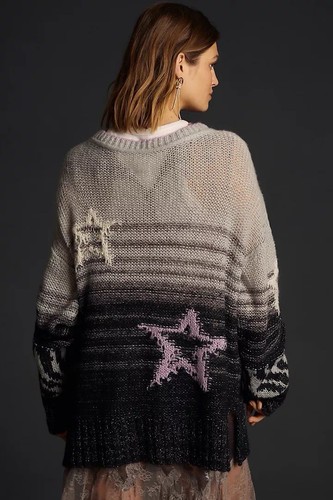 Anthropologie Pilcro Ombre Stars Oversized Sweater (Size L) - NWT - Picture 2 of 4