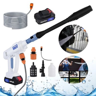 Rechargeable jet washer, portable high-pressure car wash, 6-in-1 nozzle garden