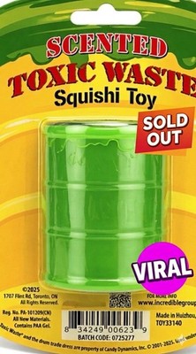 Toxic Waste Scented Squishi Toy Green Yellow Stress Reliever Fun Squishy VIRAL!