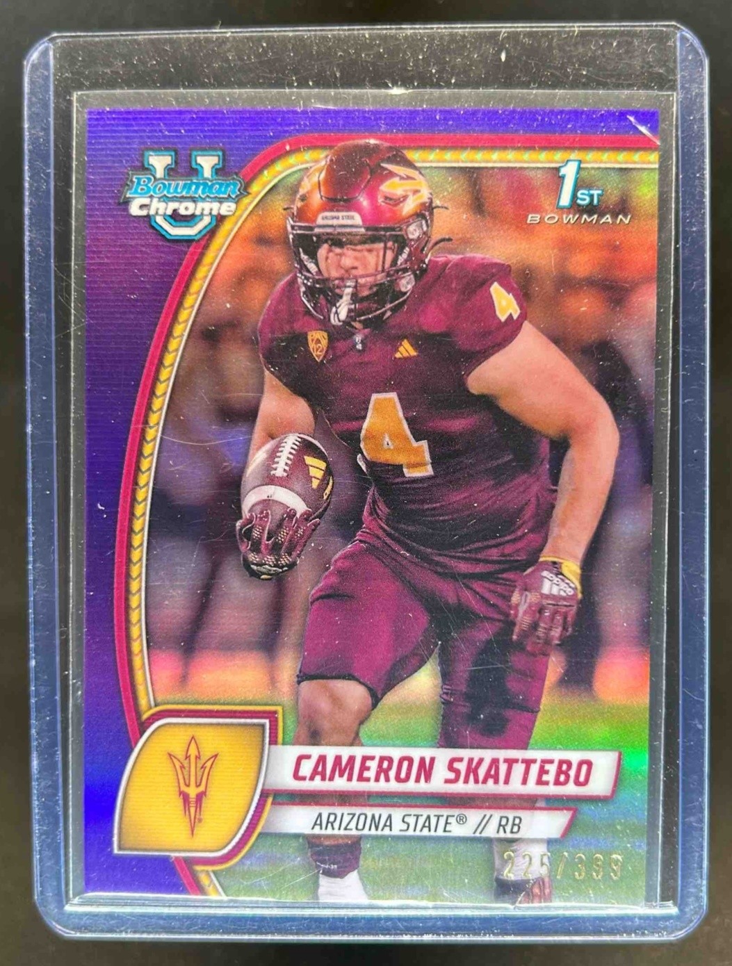 2024 Bowman Chrome U Cameron Skattebo Purple Refractor 1st Prospect #225/399