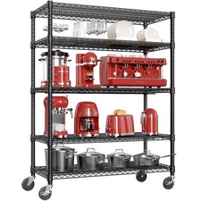 Garage Shelving Wide Storage Shelves 5 Tier Metal Shelves 4000 LBS Heavy Duty...