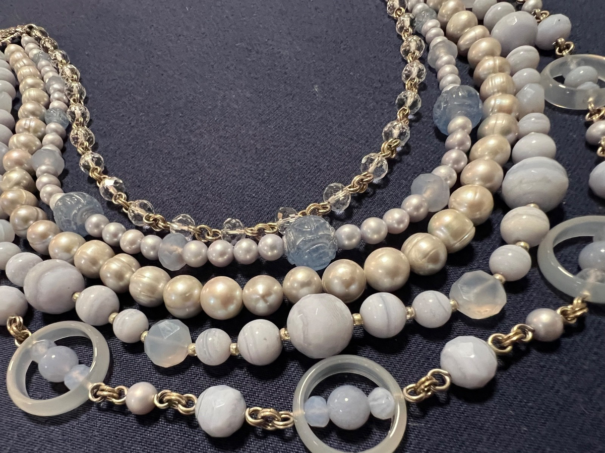 Stephen Dweck Sterling Silver Various Blue Multistone and Pearl