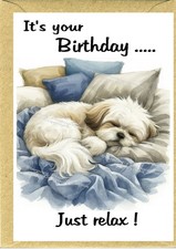 Shih Tzu Dog Birthday Card  (4"x 6") - blank inside - by Starprint