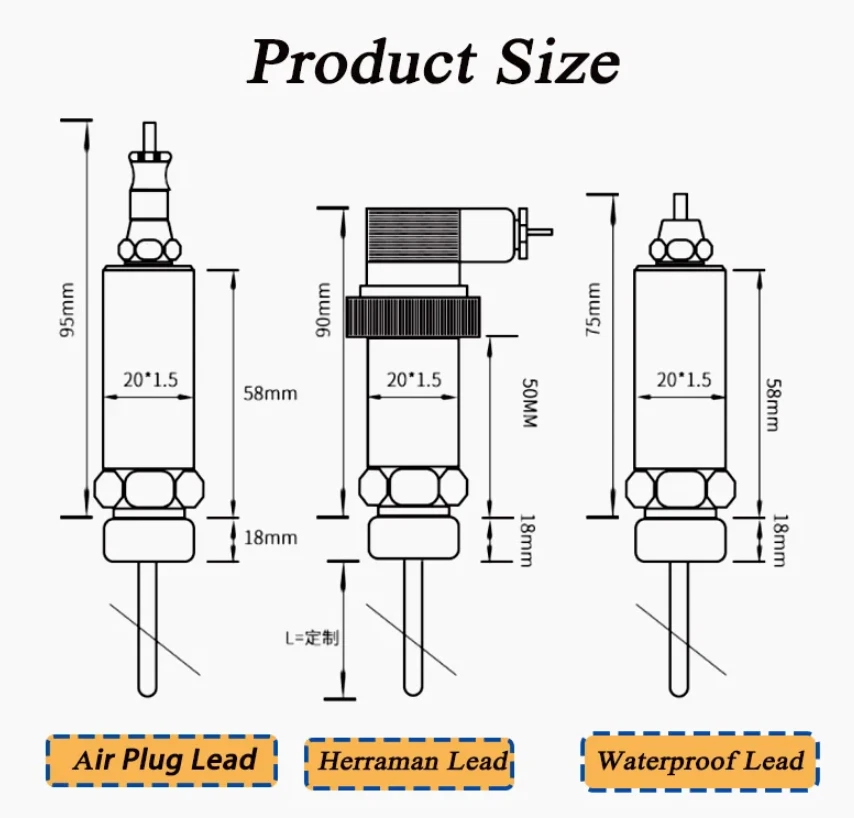 PT100 Temperature Transmitter 4‑20mA 0‑10V RS485 6 mm Probe 0‑200‑400‑500 °C - Image 2 of 4