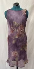Vtg 90s Breakin’ Loose Floral Crinkle Midi Dress in Purple PROM GRADUATION DURBY