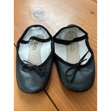 DANSKIN NOW Black Ballet Slippers Stretch Instep Child Size 11