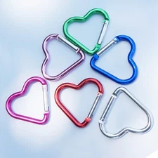 Heart-shaped Carabiner Clip Multi Coloured NEW Aluminium Hook Camping Keyring