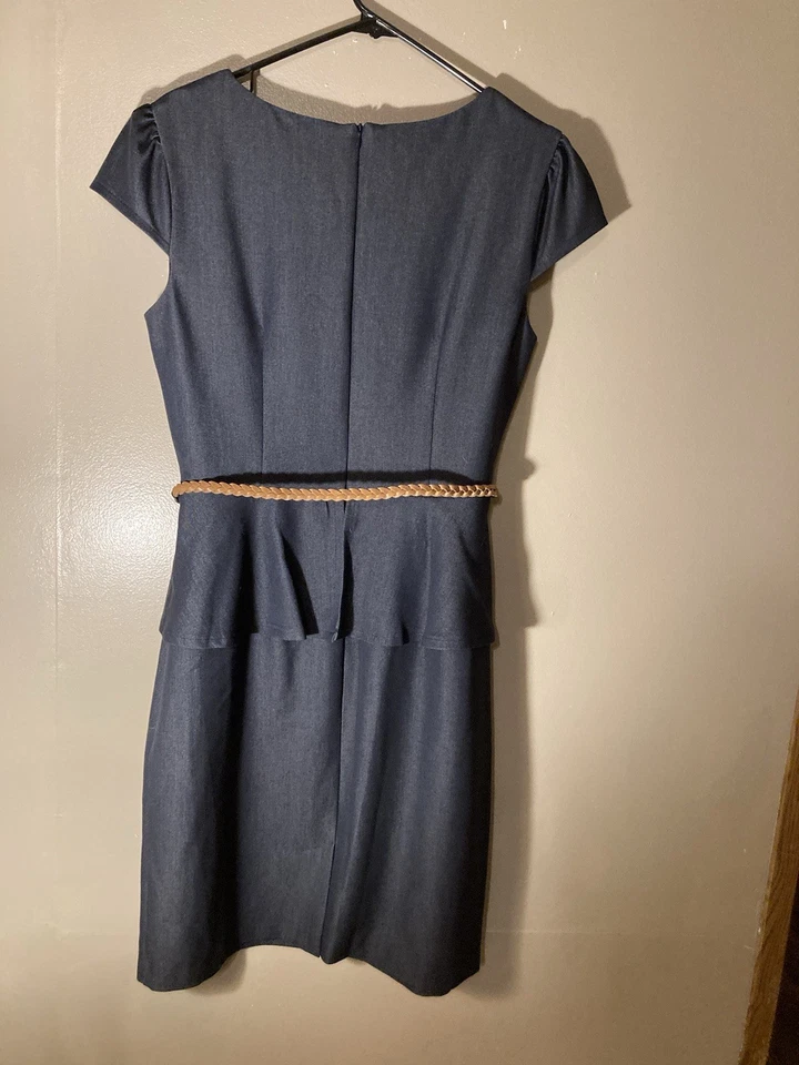 Dress Barn 连衣裙女式 10/蓝色/Denim 外观面料/小号缺陷/讨人喜欢! — 第 2/4 张图片