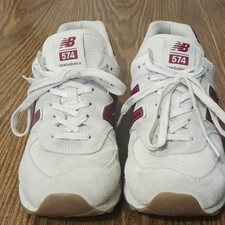 New Balance 574v2 Men s Low Top Suede Lace-Up Sneakers White/Burgundy ML574TE2