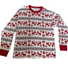 Hanna Andersson Christmas Dear Deer Pajama Top Men Size L Organic Cotton Holiday