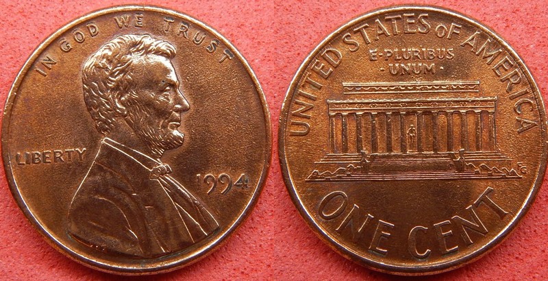 1994 Lincoln Memorial Cent / Penny  /  DDO / DDR  / AU