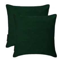 Bottle Green Velvet Throw Pillow Covers, 16"x16" (Pack of 2)-Bottle Green Velvet