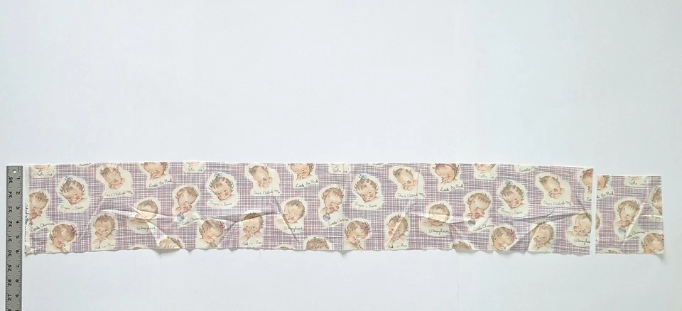 Little Charmer Babies' Faces Reproduction Cotton Miller Fabrics 6" L x 38" W - Image 2 of 4