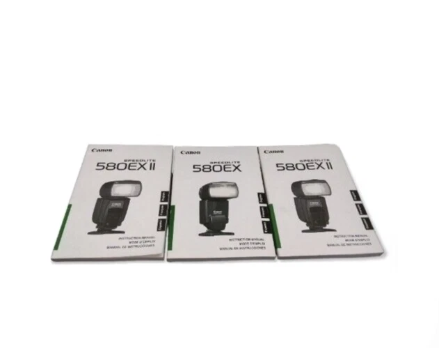 Lot of (3) Canon Speedlite 580EX II Flash Strobe Instruction