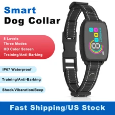 Waterproof Smart Collar Rechargeable Dog Stop Barking Shock Vibration Pet Outdoo