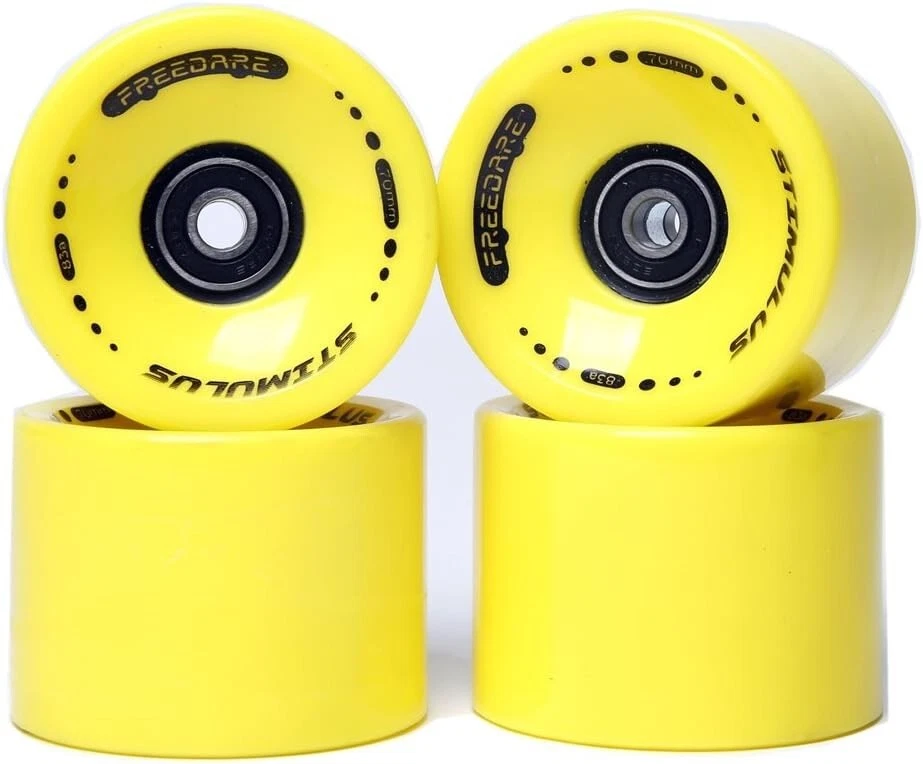 Juego de 4 ruedas longboard de poliuretano de 70 mm con rodamientos ABEC-7 preinstalados Foto 3 de 4