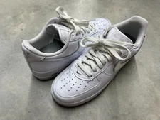Nike Men's Sz 7.5 Air Force 1 Low White Metallic Silver DZ6755 100 - Used