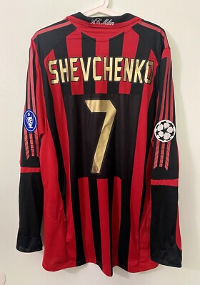 SHEVCHENKO，2005-06 AC MILAN HOME UCL LS MATCH ISSUED UN WORN