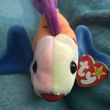 1999 Ty Beanie Baby Lips The Fish With Tag  Cover Also Tush Tag
