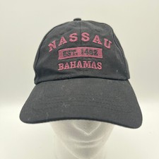Nassau Bahamas Hat Est. 1492 Cap Purple Text on Black