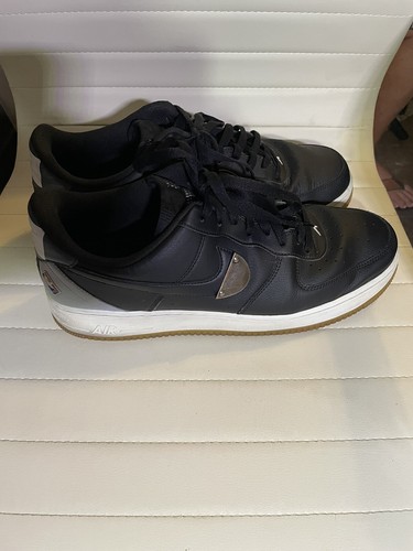 Nike Air Force 1 Low '07 NBA Black Silver Size 13 - Picture 2 of 6