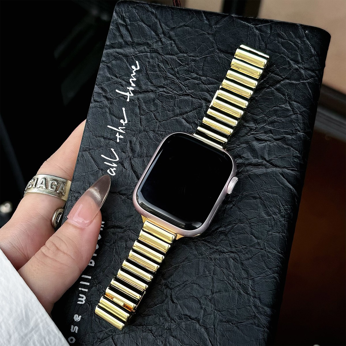 WATCH BAND METAL SOLID LINK BRACELET FOR APPLE WATCH SERIES  10/9/8/7/6/SE/ULTRA