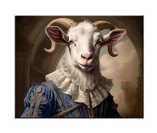 Art Giclee Oil Painting Funny  Animals Earl Goat