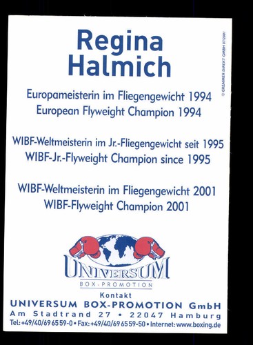 regina halmich autogrammkarte original signiert boxen   a 151373