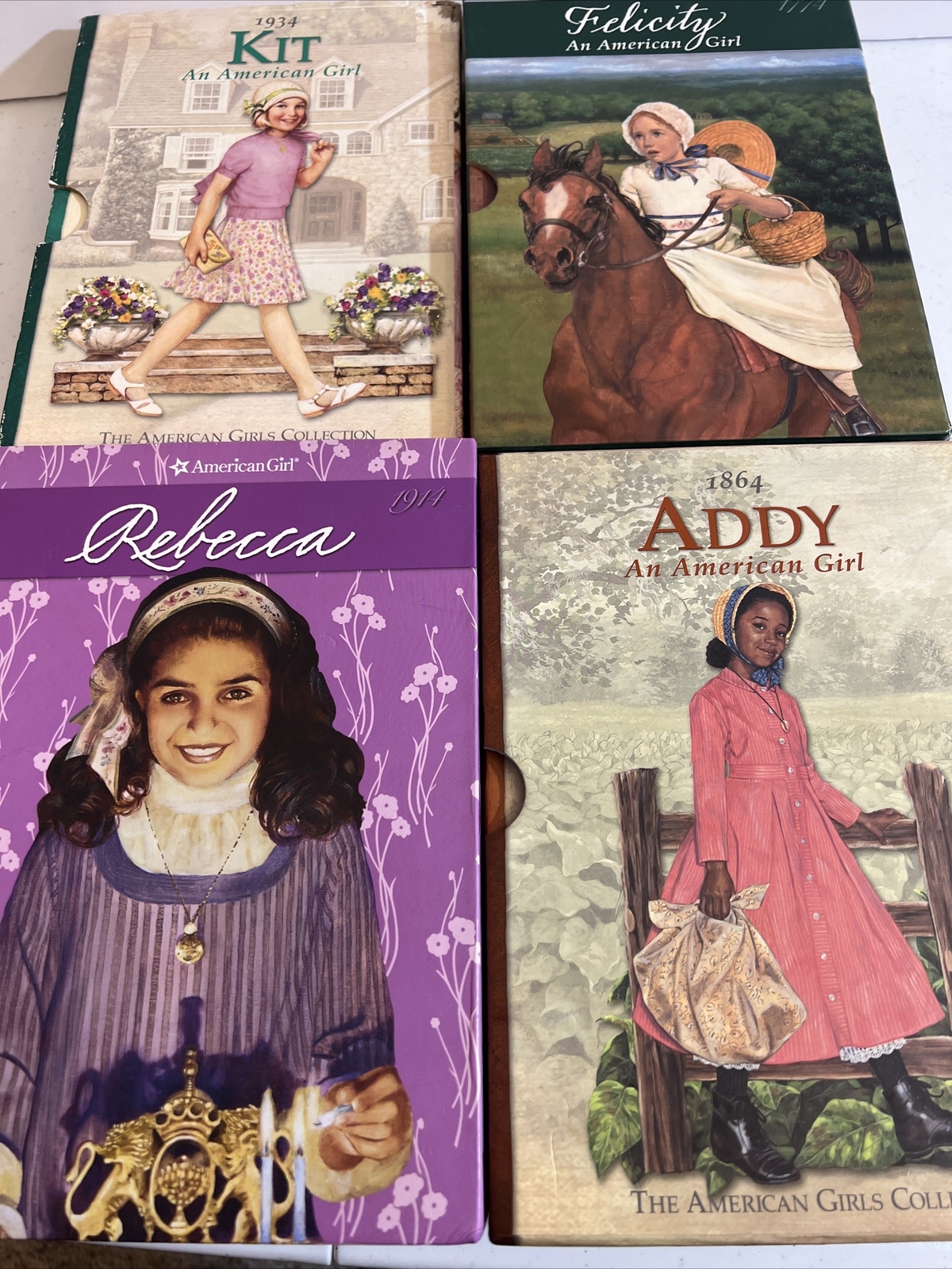 Lot of 4 American Girl Book Sets , Addy, Rebecca, Felicity, Kit ( 24 Books) eBay