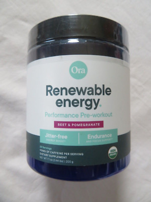 Ora Renewable Energy Performance Pre-Workout 7.1 Oz 20 Servings Beet Pomegranate