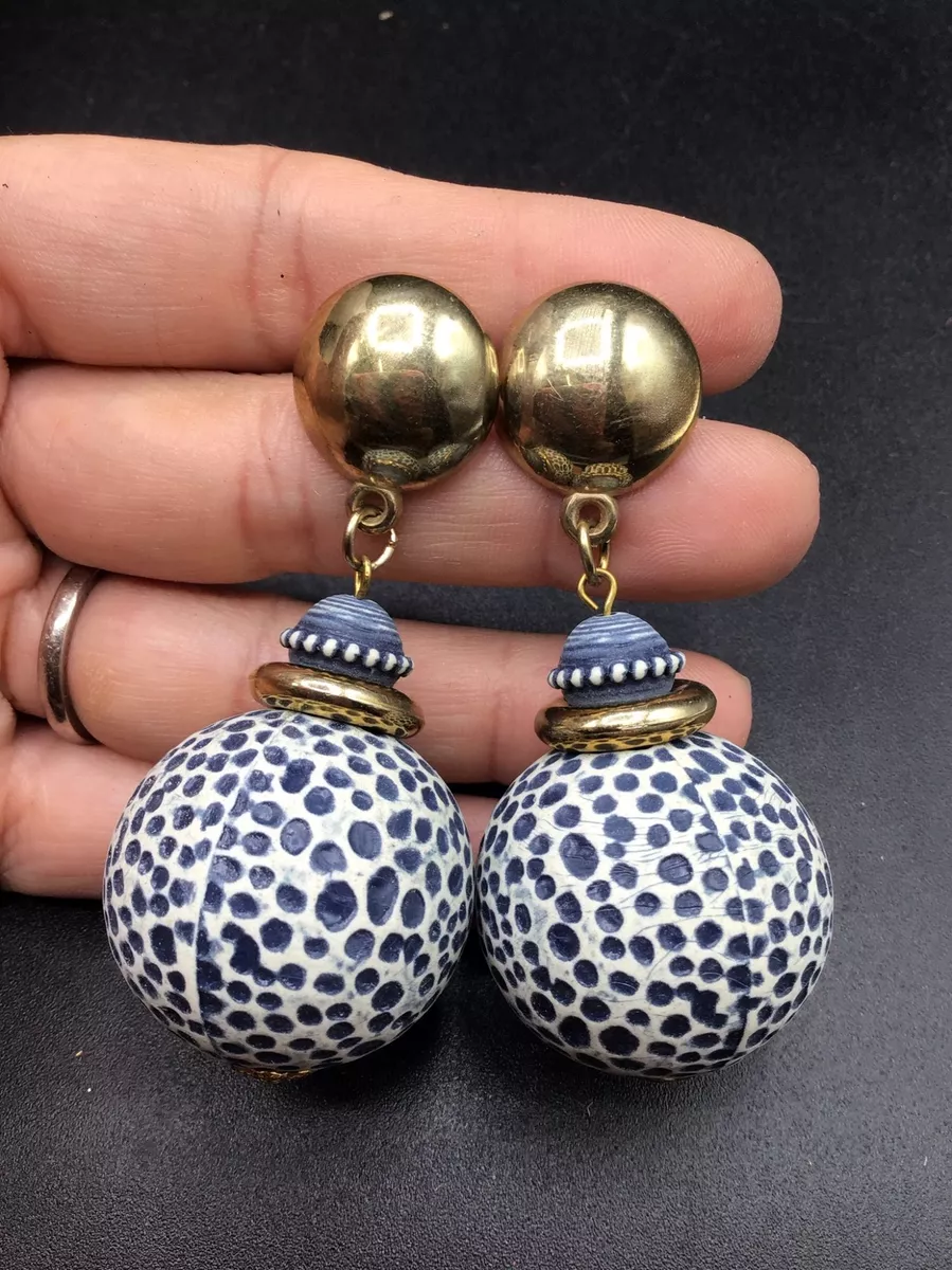 Navy resin earrings clearance
