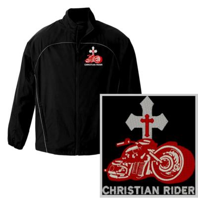Christian Rider Motorcycle Biker Embroidered Windbreaker Jacket - 5XLarge SALE