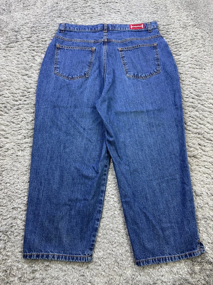 Halston Jeans Women 12 High Rise Loose Fit Cropped Y2K Mom Denim Capri Pants Vtg - Image 2 of 4