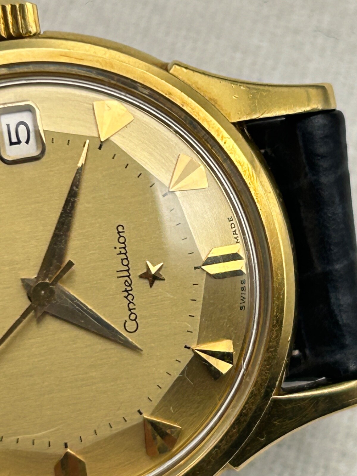 Vintage Omega Constellation Pie Pan, 18K Solid Gold 34mm Watch-Mint image 8
